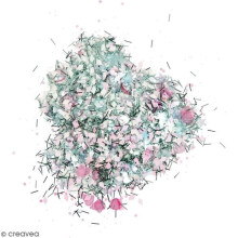 Asortimento de lentejuelas - Blanco Azul Rosa - 170 gr