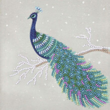 Crystal Art diamond card - Peacock - 18 x 18 cm