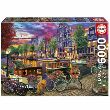 Educa - 6000 Teile Puzzle für Erwachsene | Radfahren in Amsterdam. Mit fehlendem Puzzlestück-Service. Maße: 156 x 107 cm. Ab 14 Jahren (20330)