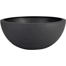 Maceta de vaso Ø 40 cm - EDA - Graphit Up - 14,9 L - Interior/Exterior - Decoración Gráfica - Ø 40 x H. 16,5 cm - Gris Antracita