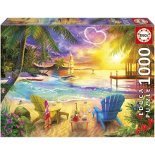 Puzzle - EDUCA - Spiaggia d'Amore - 1000 pezzi - 68x48 cm - Per adulti - Tema natura