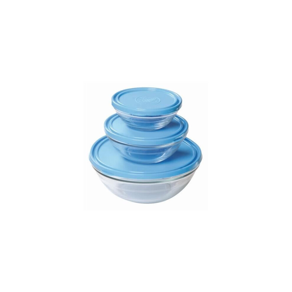 Duralex Salad Bowl - Lys - Tempered Glass - 0.9L - Bpa-Free Polyethylene Lid