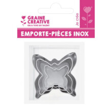 Graine Créative - metalliset muotit Perhonen 3 kappaletta