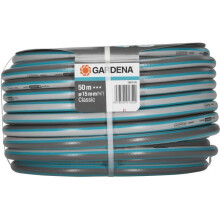 GARDENA Manguera de riego Classic – Longitud 50m – Ø15mm – Alta resistencia a la presión: 22 bar como máximo – Garantía de 12 años