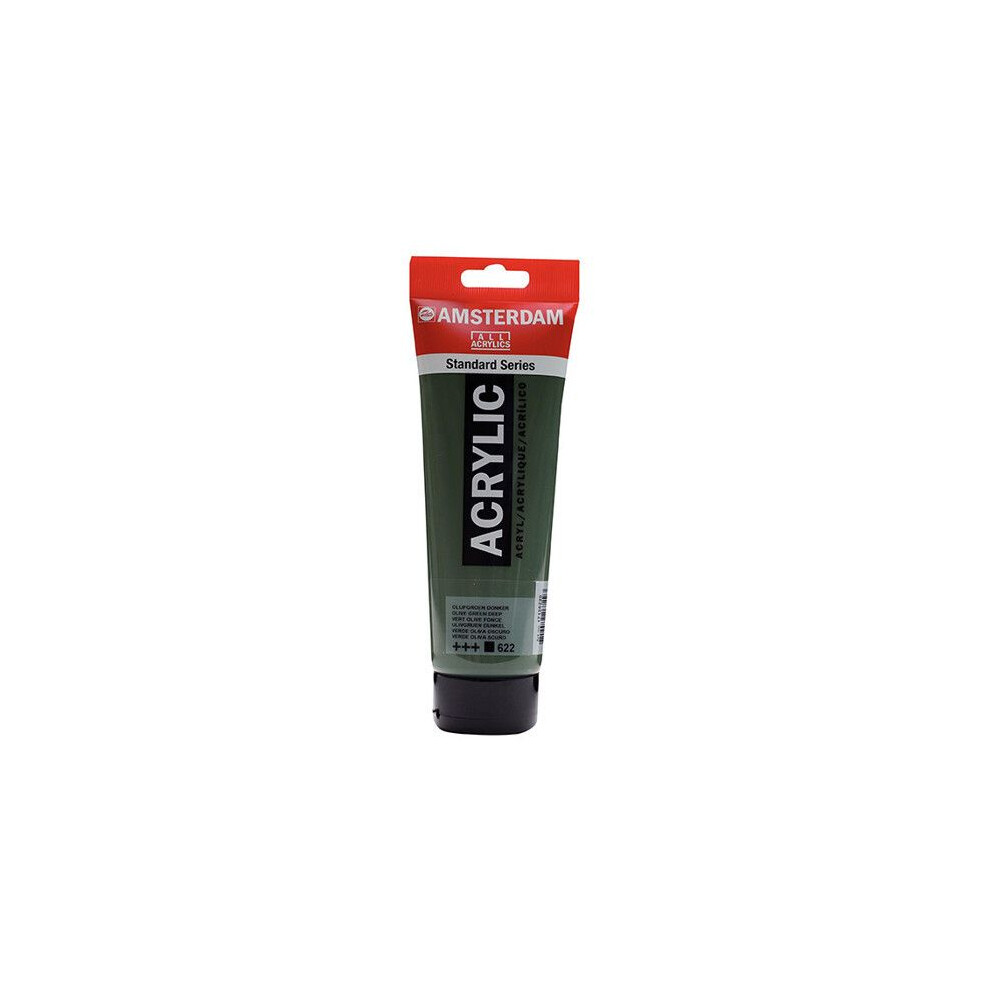Amsterdam Green Acrylic Paint In Tube - Dark Olive - 622 - 250Ml