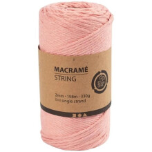Cuerda para Macramé - 2 mm - 198 m - Trenzada - Rosa