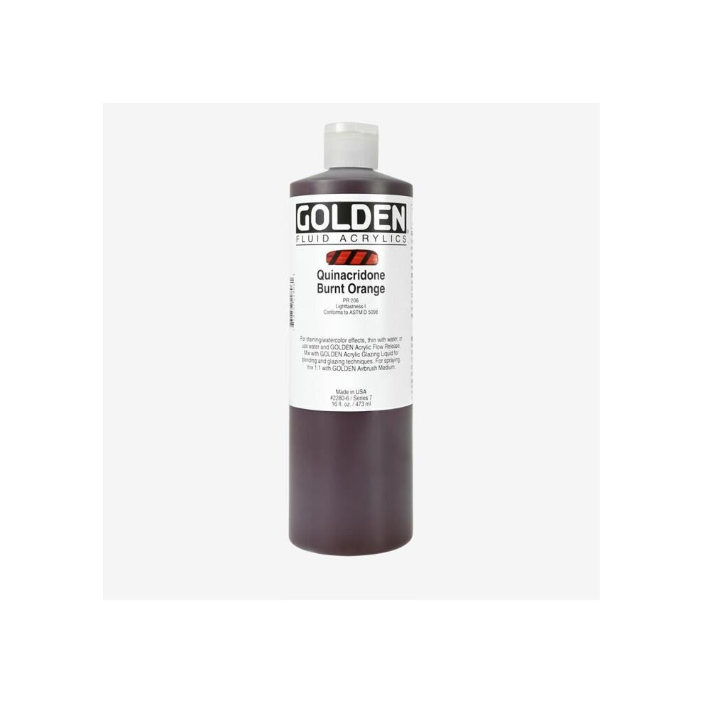Golden Golden/Orange Liquid Acrylic Paint - Quinacridone Burnt - 473Ml - High Resistance - Flexibility