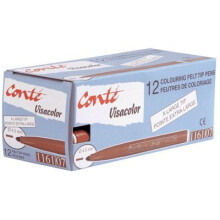 Marker - BIC - Visacolor 1161 - Broad tip - Brown red - Box of 12