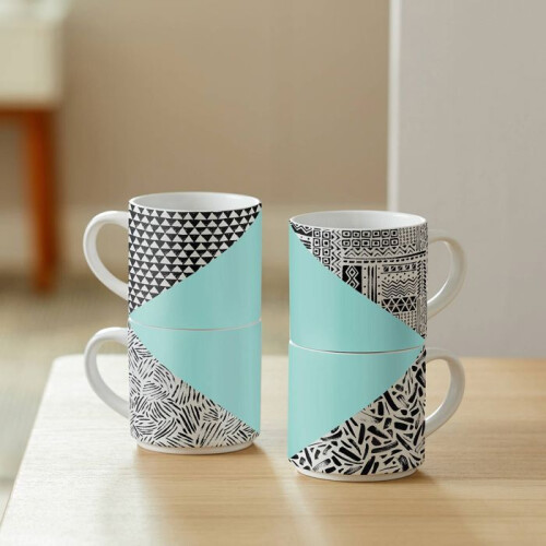 4 Transferblätter für Mug Press - Schwarz + Grau 1