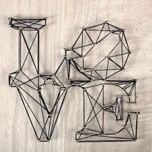 Coffret String Art - Quadro Love art filaire 22 x 22 cm