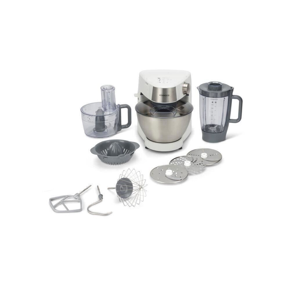 KENWOOD Prospero KHC291A.H0WH Multifunctional Food Mixer - Blender, Multifunction Bowl, 3 Discs, Citrus Juicer Stainless Steel Bowl