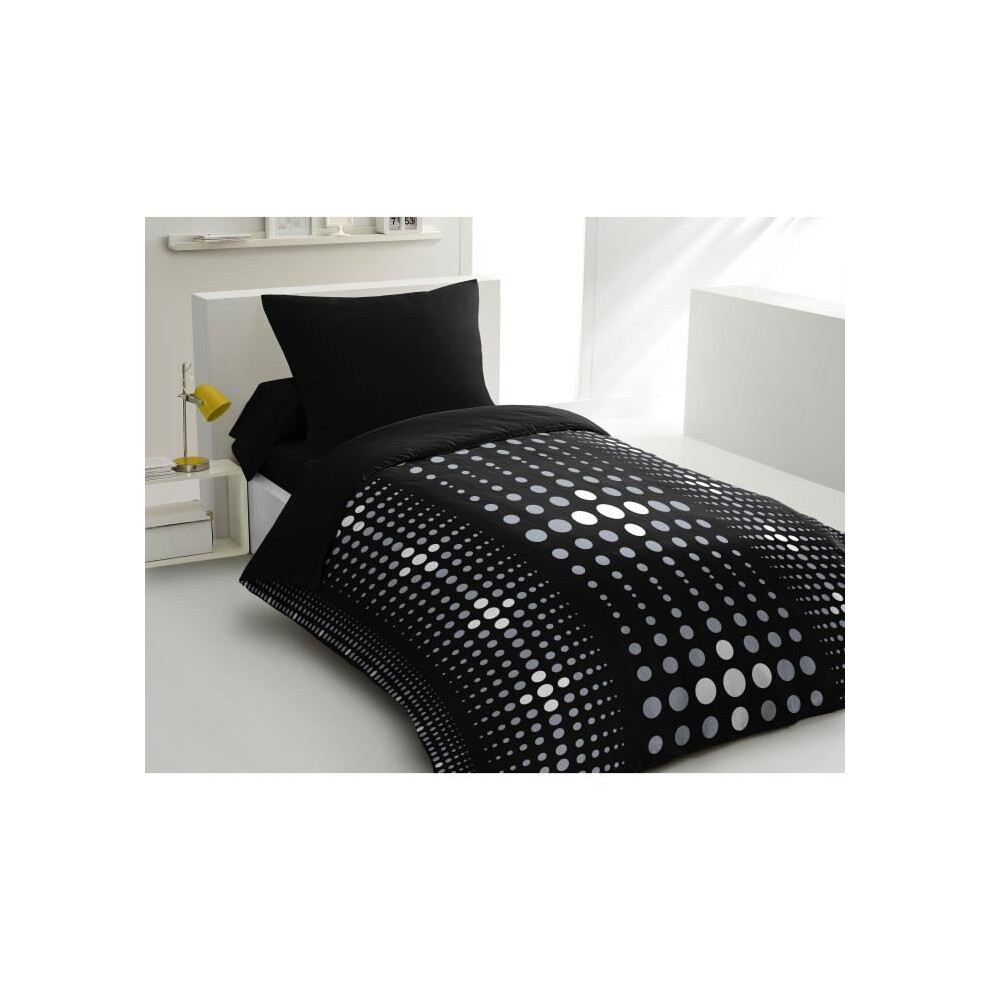 Home Linge Passion Black Steevy Microfibre Duvet Set - 1 Duvet Cover 140X200 Cm + 1 Pillowcase 63X63 Cm