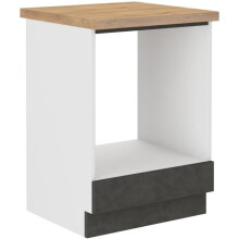 Untergestell für integrierbaren Ofen mit Arbeitsplatte - Mattschwarz - B 60 x T 51,6 x H 85 cm - LASSEN