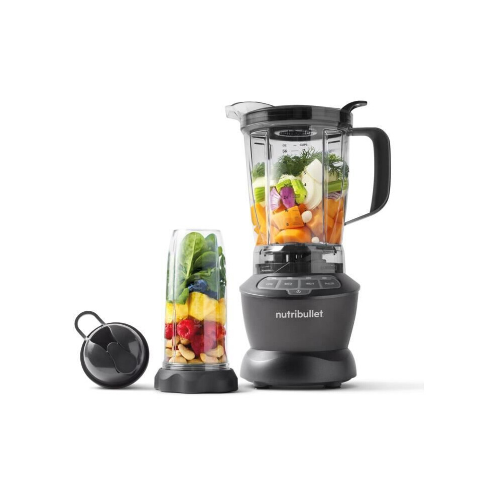 Nutribullet Blender - Combo - Nbf500dg - 1200 Watt - 1.65L Pitcher - 2 Cups And 2 Travel Lids Included - Bpa-Free Black