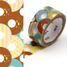 Koristeellinen teippi - MASKING TAPE - MT värikkäät donitsit - 1,5cm x 3m - Lapsille - Sekä tytöille että pojille