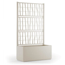 STEFANPLAST Blumentopf/Jardinière - ETHICA - Kreide - Rechteckig mit Gitter - 80 L - 80 x 36 x h 140 cm