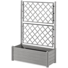 STEFANPLAST Blumentopf/Jardinière ITALIA rechteckig mit Spalier - 100x43xH.142cm - Stein grau