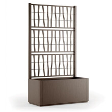 STEFANPLAST Blumen-/Kräutertopf ETHICA rechteckig 80 cm mit Gitter - 80x36xh 140 cm - Taupe
