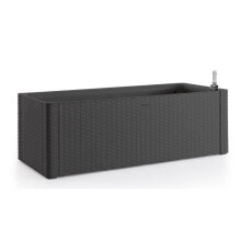 STEFANPLAST Blumenkasten/Rechteckige Pflanzschale NATURAL DELUX - 100x43xH33cm - 90 + 6,5L im Vorrat - Anthrazit