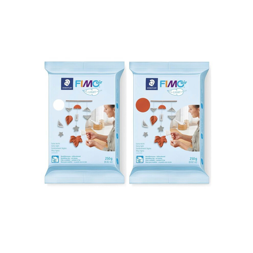 Staedtler 2 Fimo Air Light Polymer Pastes 250 G White + Terracotta