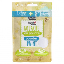 Pussukka Gouache-jauhe 100g Valkoinen - PEBEO - Tactilcolor - Veteen liukeneva - Lapsille alkaen 2-vuotiaista