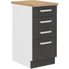 Unterschrank 4 Schubladen mit Arbeitsplatte - Mattgrau - L 40 x T 51,6 x H 85 cm - LASSEN