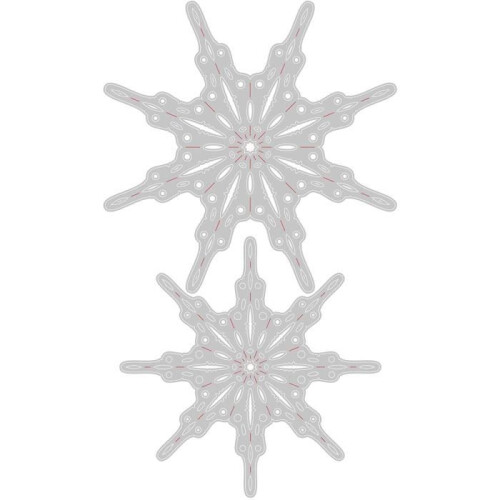 Matrice de Découpe - Sizzix - Thinlit Set de 2pcs - Flocons de Neige - Multicolore - Taille Unique 2