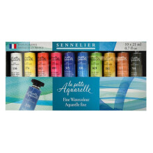 Set mit 10 Tuben feiner Sennelier Wasserfarbe 10 x 21ml