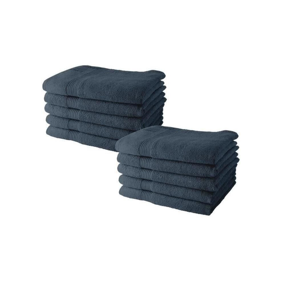 Today Set Of 10 Hand Towels 50X90 Cm 100% Cotton - Denim