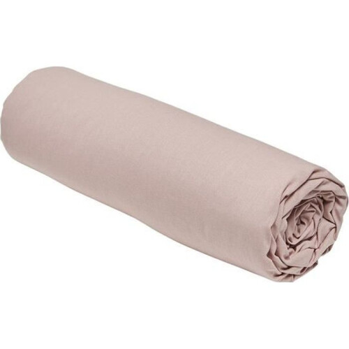 TODAY Essential fitted sheet - 140 x 190 cm - 2 people - 100% plain cotton - Sand pink