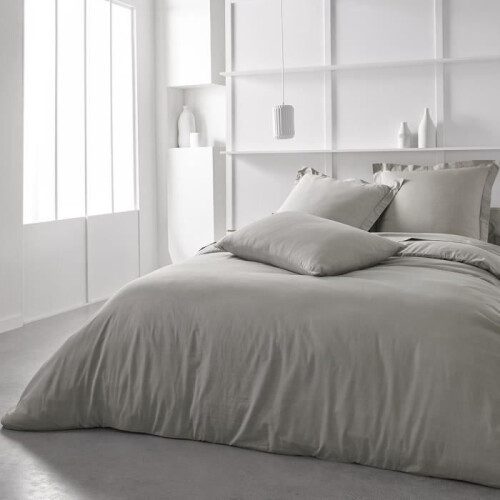 TODAY Essential fitted sheet - 140 x 190 cm - 2 people - 100% Plain cotton - Dune 1