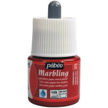Maalaus - PEBEO - Marmoroitu - 45 ml - Väri 02 Vermilion - Punainen