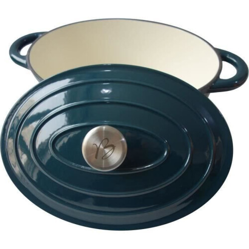 Cocotte BAUMALU 30 cm - Forma ovale - Blu verde