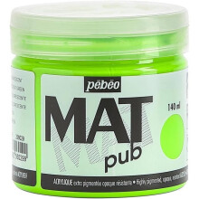 Tinta Acrílica MAT - pub - Verde Fluorescente - 140ml - Acabamento extra mate - Resistente à luz