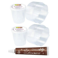 2 Rubans Rhodoïde 3 m x 4 cm + 1 Stylo chocolat