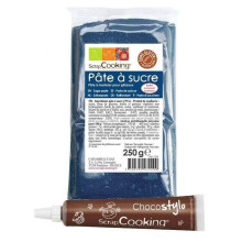 Pasta de açúcar azul escuro 250 g + Caneta de chocolate
