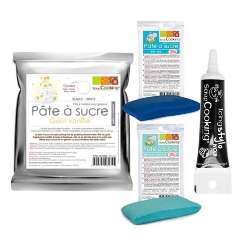 Newborn boy sugar paste kit + Black icing pen