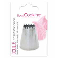 Bocal para pastelaria em aço inox - Quadrado canelado