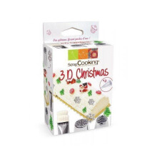 Kit de bicos de confeitaria - SCRAPCOOKING - 3D Natal - 4 pcs - Inox - Decorações de Natal