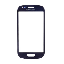 Vetro schermato frontale blu + adesivo per Samsung Galaxy S3 mini I8190