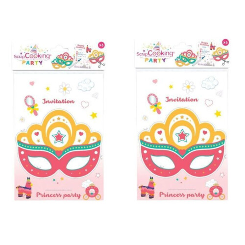 12 cartões de convite para recortar - Princesa
