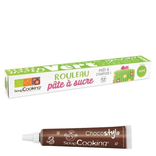 Sugar paste ready to unroll Ø 36 cm green + 1 chocolate pen
