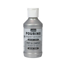 Tinta Acrílica - Pébéo - Pouring - 118 ml - Prata Metálico - Misto
