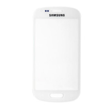 Vetro dello schermo anteriore bianco + adesivo per Samsung Galaxy S3 mini I8190