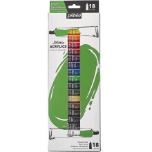 Pintura acrílica - PEBEO - 18 tubos 12ML - Multicolor - Calidad profesional - Mixto