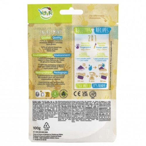 Sachet Gouache powder 100g Pink 1