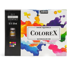 Aquarellfarbe Set - PEBEO - Colorex - 12 Fläschchen à 20 ml - Mischbare Farben - Samtige Oberfläche