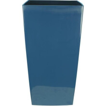 Quadratischer Blumenkasten - RIVIERA - NUANCE - Kunststoff - H68,5x37x37 cm - Blau