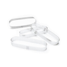 4 cerchi per torta individuali perforati-ovale 15 x 4cm