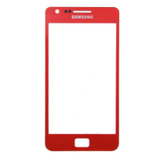 Vetro di protezione frontale rosso + adesivo per Samsung Galaxy S2 I9100